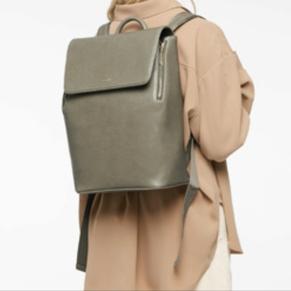Matt & Nat Fabi Faux Leather Backpack in Olive Green